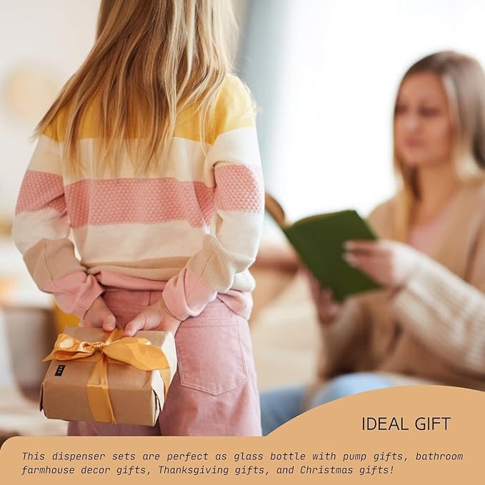 Glass Soap Dispenser Set, Hand Soap and Dish Soap Dispenser with Bamboo Tray. Vintage Soap Dispenser with Pump for Kitchen Drain Outlet and Bathroom. Stylish Permanent Labels (Matte Black&White) - Image 6