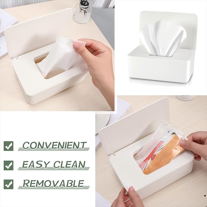 Newtay Dryer Sheet Holder with Hinged Lid,Plastic Dryer Sheet Dispenser Container Storage Box Fabric Softener Sheets Holder for Laundry Room Decor(White)