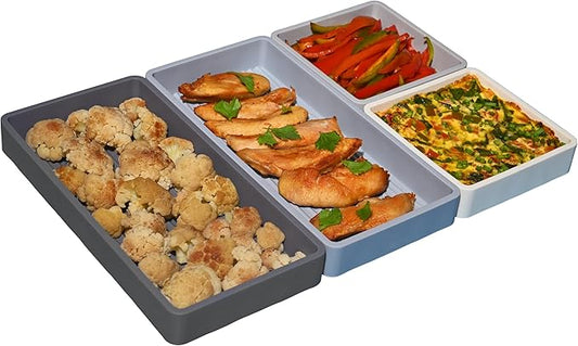 Sandunes Silicone Sheet Pan Dividers for Cooking & Meal Prep - Nonstick Bakeware Sets - 4 Silicone Baking Sheet Dividers for Oven, Air-fryer, Microwave & Dishwasher-Safe