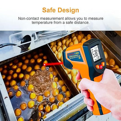 DEASOMIYE Infrared Thermometer Gun, -58°F~1112°F Laser Thermometer Temperature Gun, Non Contact IR Temp Gun with Adjustable Emissivity for Cooking,Griddle,HVAC,Fridge,Grill,Pizza Oven(Not for Human)