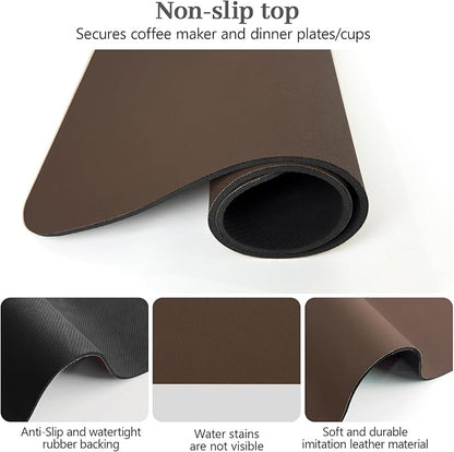 Bloss Coffee Mat, Bar Mat, Hide Stain Absorbent Drying Mat with Waterproof Rubber Back, Fit Under Coffee Maker Machine Pot Espresso Machine(12.2"x19.7", Brown) - Image 3