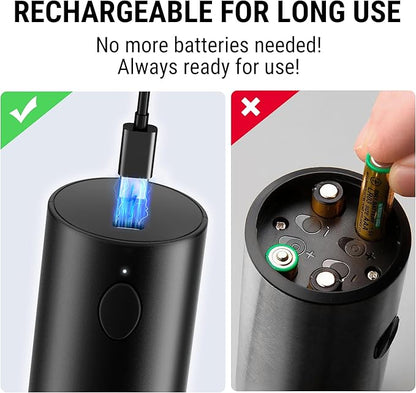 TempPro Electric Salt and Pepper Grinder Set Rechargeable, 110ml Automatic Pepper Grinder Shakers with External Adjustment, Refillable Pepper Mill Set for House Warming Gifts(Previously ThermoPro) - Image 5