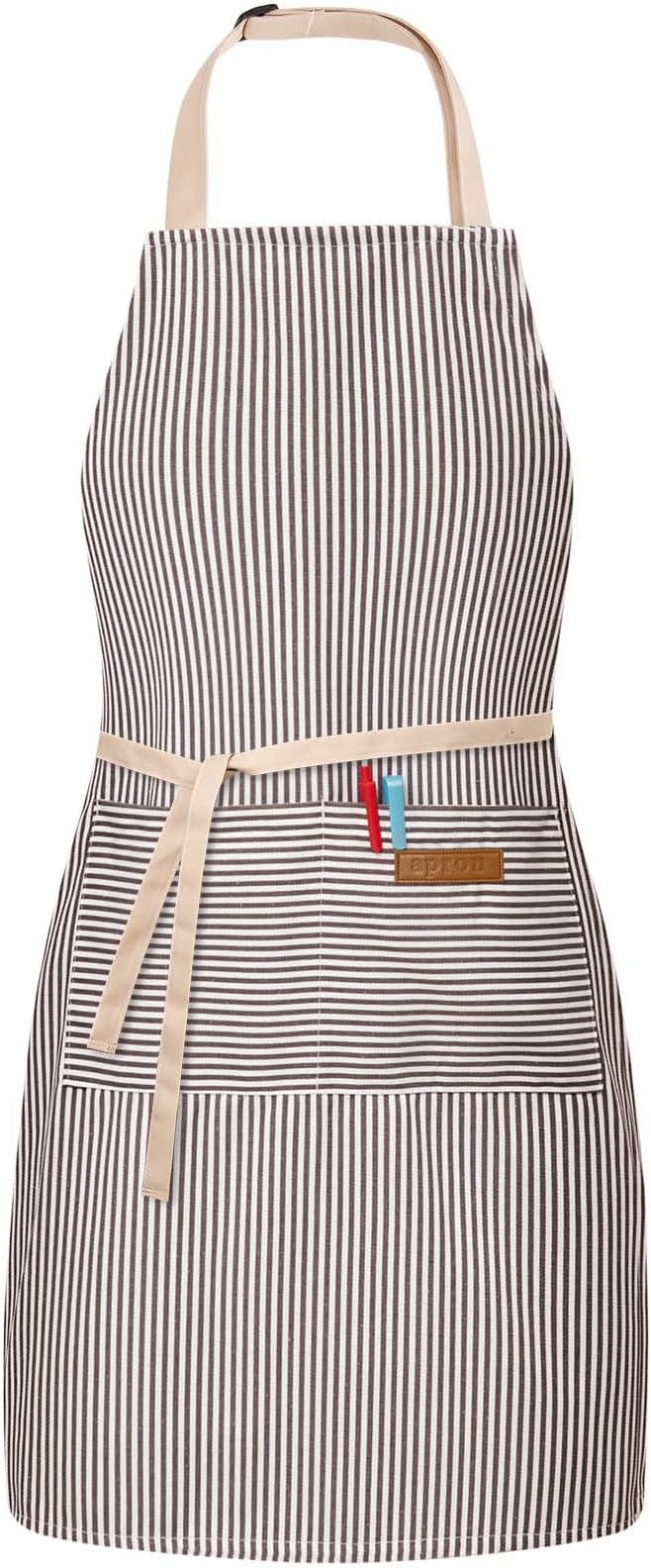BeLuyi Adjustable Bib Apron with 2 Pockets Chef Cooking Kitchen Restaurant Aprons for Women Men by BELUYI