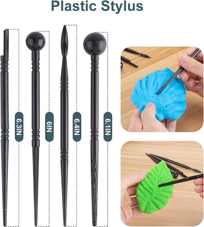 Luney Clay Tools Kit, 25 PCS Ceramics Polymer Clay Sculpting Modeling Pottery Tools Kit, Air Dry Clay for Adults, Pottery Craft, Dotting, Baking, Carving, Drawing, Molding, Modeling, Shaping - Image 6