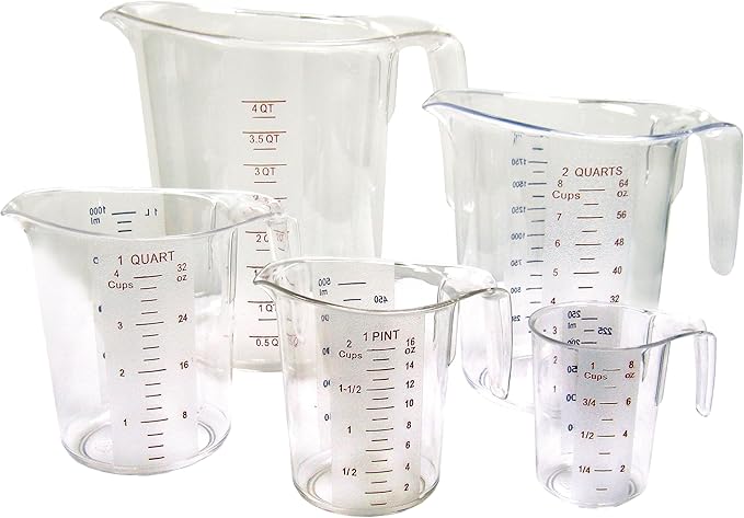 Winco 5-Piece Measuring Cup Set, Polycarbonate, Clear by Winco