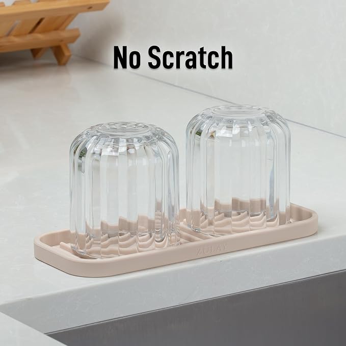 Zulay Kitchen (9x3.5) Silicone Sponge Holder for Kitchen Sink - Flexible Multipurpose Soap Tray - Sink Organizer for Kitchen, Bathroom, Makeup, Trinkets & More (Ivory) - Image 7