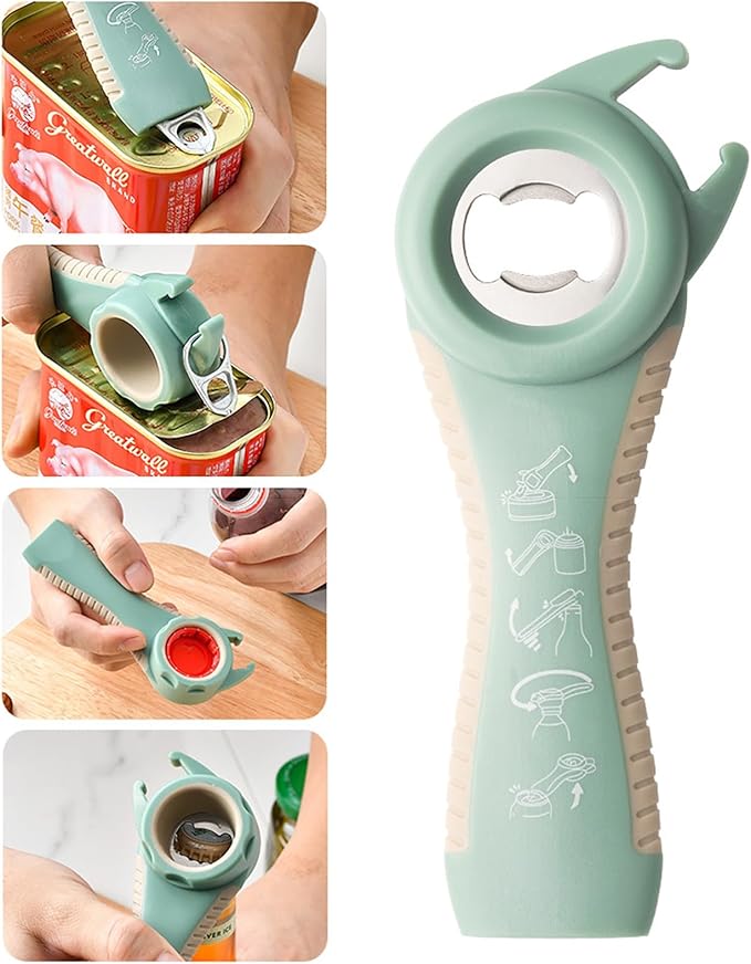 Bottle Opener for Arthritic Hand,Jar Opener for Old People, Children, Women, Those with Weak Hands,Multifunctional Kitchen Gadgets (A-Green) - Image 4