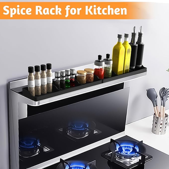 Foeacry 30 Inch Silicone Stove Oven Top Shelf Magnetic for Kitchen Gadgets, Soft Flexible Strong Magnetic Heat Resistant Spice Rack Kitchen Organizer - Image 6
