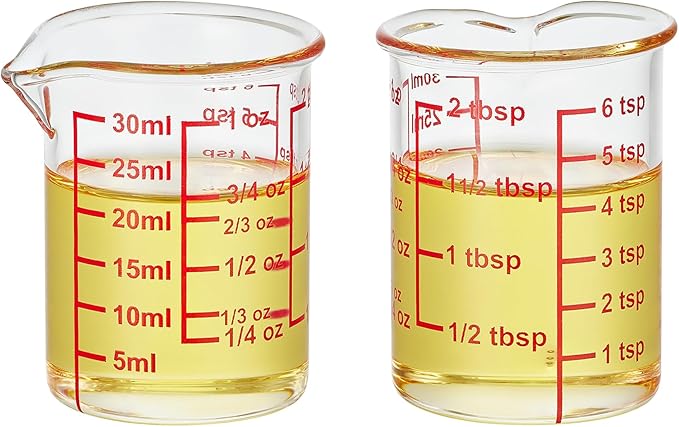 High Borosilicate Glass Measuring Cup with V-Shaped Spout, 30ml (1oz) | Pack of 2 – Precision Glass Measuring Cup for Kitchen & Bar - Image 8