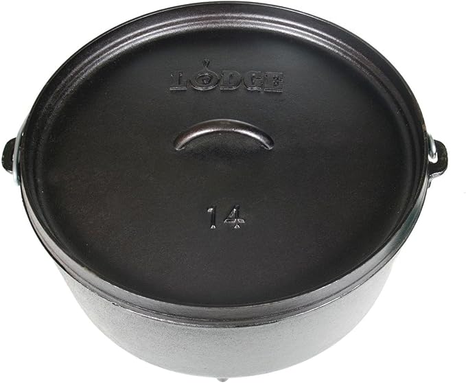 Lodge 10 Quart Pre-Seasoned Cast Iron Camp Dutch Oven with Lid - Dual Handles - Use in the Oven, on the Stove, on the Grill or over the Campfire - Black - Image 3