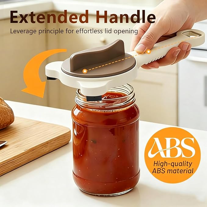 2026 New 4-in-1 Jar Opener, Adjustable Stainless Steel Opener for Jars, Bottles & Cans - Multifunctional Lid Remover for Seniors, Arthritis Sufferers, Ideal Kitchen Gadget (1PC)
