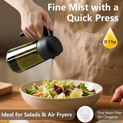 SWEET VIEW - Olive Oil Sprayer for Cooking, 16oz/470ml Glass Light-Proof Oil Pourer for Kitchen with Stickers for Air Fryer, Cooking, Salad, and BBQ with Stickers - Image 3
