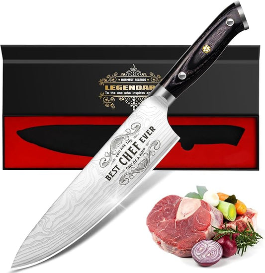 Funistree Gifts for Men Women Chef, 8 inch Professional Kitchen Knife Gift Set, German High Carbon Stainless Steel Chef's Knife, Birthday Gifts for Men, Kitchen Cooking Knife Gift Set
