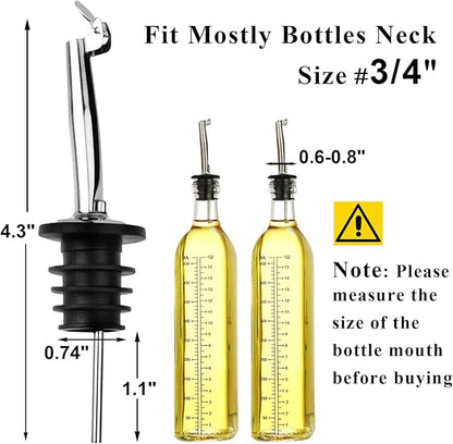 12 Pack Oil Pourers with Flip Top, Olive Oil Dispenser Spout, Speed Pour Spouts for 3/4" Bottle Mouth