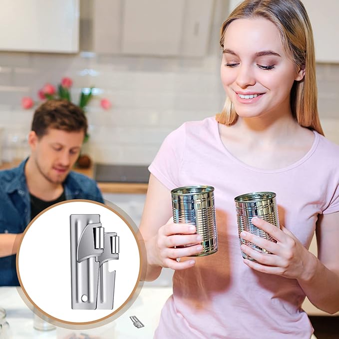 P-38 and P-51 Military Style Can Openers with Key Rings Stainless Steel Camping Can Opener Portable for Kitchen Travel Camping Survival(12 Set)