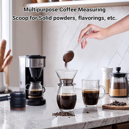 Flezoo 4Pcs Coffee Scoop Spoon - 1 Tablespoon 15ML Stainless Steel Long Handle Measuring Spoons for Ground Coffee, Loose Tea and Powder - Image 6