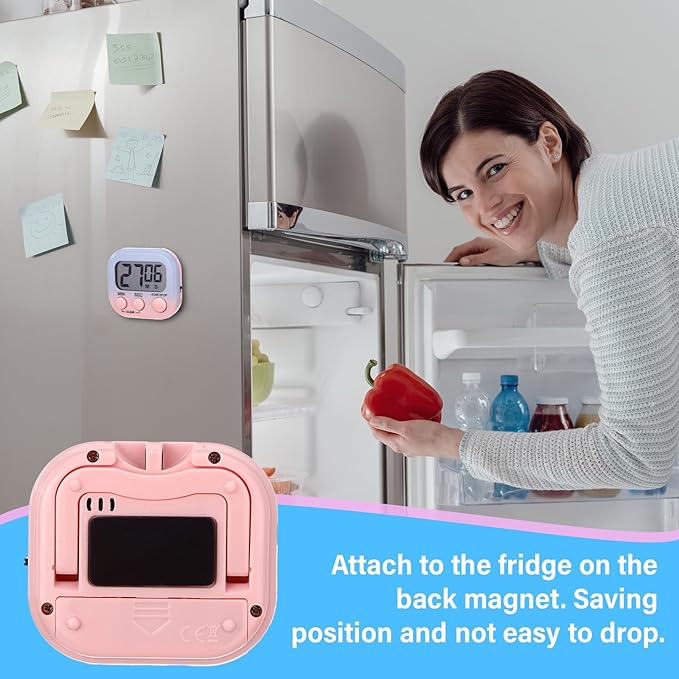Weewooday 24 Pcs Digital Kitchen Timer Magnetic Timer Bulk On/Off Switch Minute Second Count up Countdown Loud Alarm for Exercise Cook Baking (Gradient Color) - Image 7