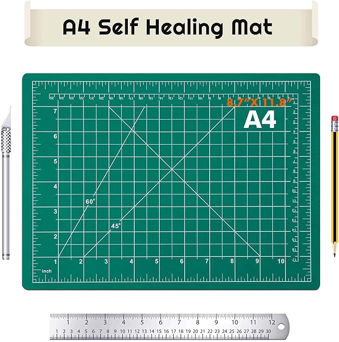 anezus Self Healing Sewing Mat, Rotary Cutting Mat Double Sided 5-Ply Craft Cutting Board for Sewing Crafts Hobby Fabric Precision Scrapbooking Project 9inch x 12inch(A4) - Image 8