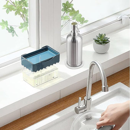 AUMIO Soap Dispenser 18 Oz with Non-Slip Coaster, Stripe Design Dish Soap Dispenser Brushed Nickel, Refillable Liquid Hand Soap Dispenser for Bathroom, Kitchen Soap Dispenser Premium Stainless Steel - Image 5