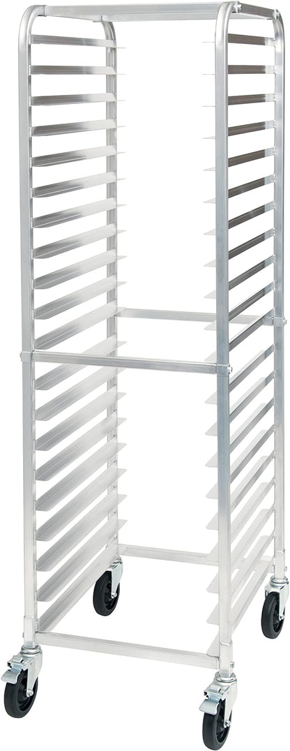 Winco 20-Tier Aluminum Sheet Pan Rack with Brake by Winco