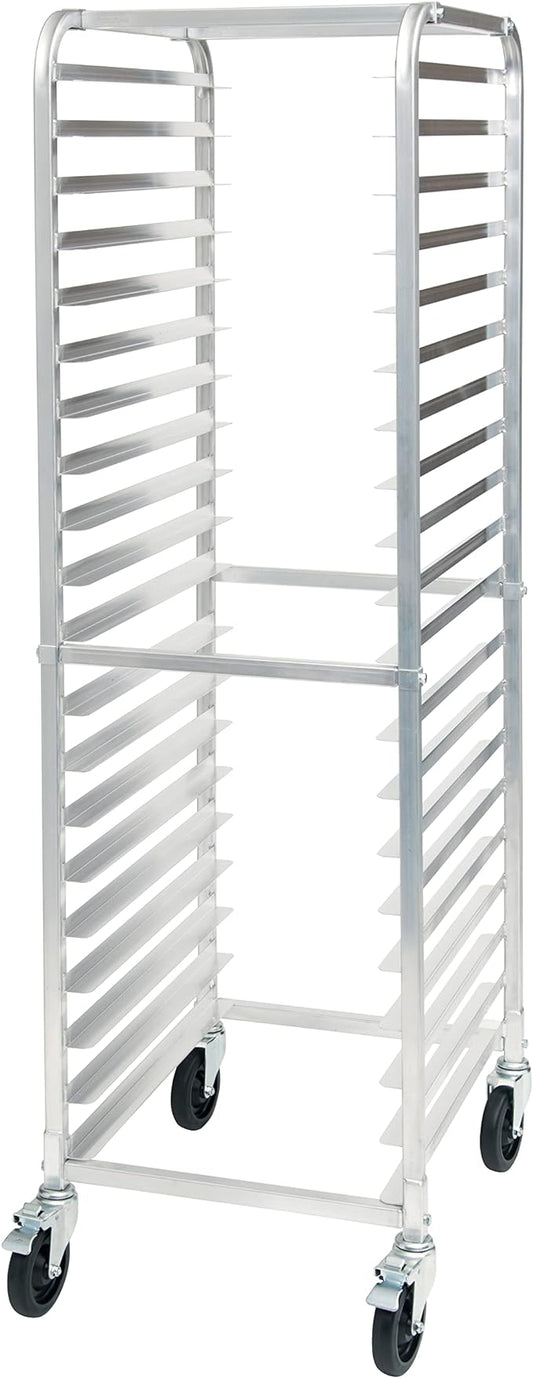 Winco 20-Tier Aluminum Sheet Pan Rack with Brake by Winco