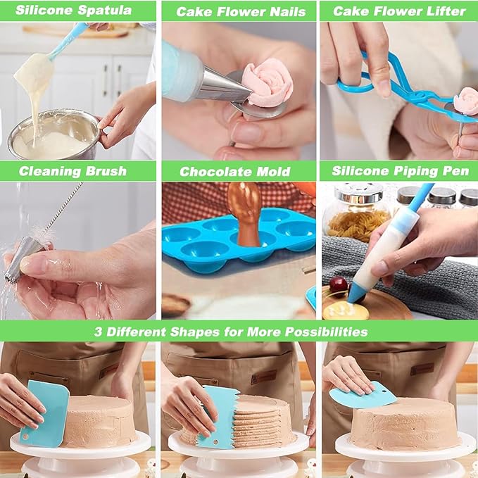 Suuker Cake Decorating Tools Supplies Kit, 236 Pieces Baking Accessories with Storage Case, Frosting Piping Kit, Piping Bags and Tips Set with 36 Numbered Piping Tips, Pastry Bags for Cake - Image 8