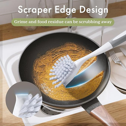 Amazer Dish Brush, 2 Pack Dish Scrubber with Handle, Kitchen Dishes Brushes, Scrub Brush with Stiff Bristles for Cleaning, Sink, Pots, Pans - Image 5