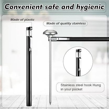 Xuhal 6 Pcs Stainless Steel Kitchen Thermometer with 5 Inch Long Stem 1 Inch Dial Thermometer Milk Frothing Food for Oven Probe Meat Grill BBQ Cooking Chocolate Water(Black) - Image 3