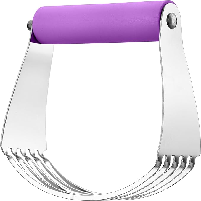 Spring Chef Large Dough Blender For Baking, Stainless Steel Puff Pastry Cutter Tool with Soft Grip Handle, Dishwasher Safe Dough Cutter Tool, Manual Pastry Blender for Easy Mixing - Orchid - Image 8
