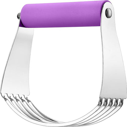 Spring Chef Large Dough Blender For Baking, Stainless Steel Puff Pastry Cutter Tool with Soft Grip Handle, Dishwasher Safe Dough Cutter Tool, Manual Pastry Blender for Easy Mixing - Orchid - Image 8