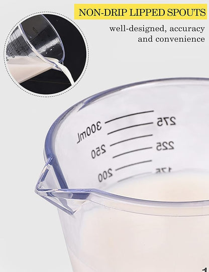 Measuring Cups Set, Liquid Measuring Cups For 3 For Kitchen - BPA Free Plastic Set with Spout Multiple Measurement Scales (Clear) - Image 5
