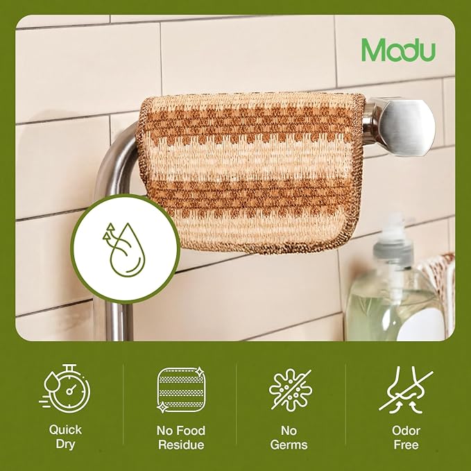 Modu 10 Pcs EcoCorn Dish Sponges Scrubbers – 100% Corn Fiber, Biodegradable Dishwashing Scrub Pads for Multipurpose Household Cleaning, Odor-Free, Plastic-Free Kitchen Mesh Net (Heavy Duty 10 Count) - Image 7