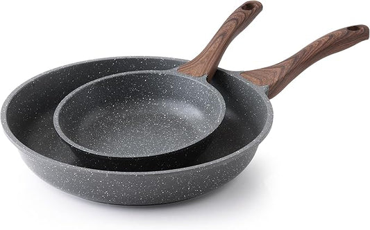 SENSARTE Nonstick Frying Pan Skillets, Swiss Granite Coating Omelette Pans, Healthy Cookware Chef's Pan, Free of Intentionally Added PFOA (8+12.5 Inch) by SENSARTE