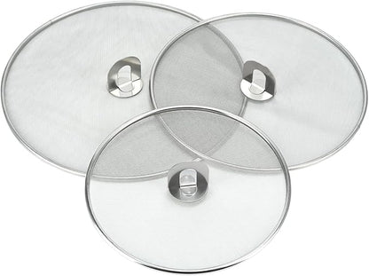3 PCS Splatter Screen for Cooking, 25/29/ 33 cm Stainless Steel Grease Splatter Guard, Ultra Fine Mesh by Zalaxt