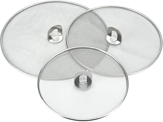 3 PCS Splatter Screen for Cooking, 25/29/ 33 cm Stainless Steel Grease Splatter Guard, Ultra Fine Mesh by Zalaxt