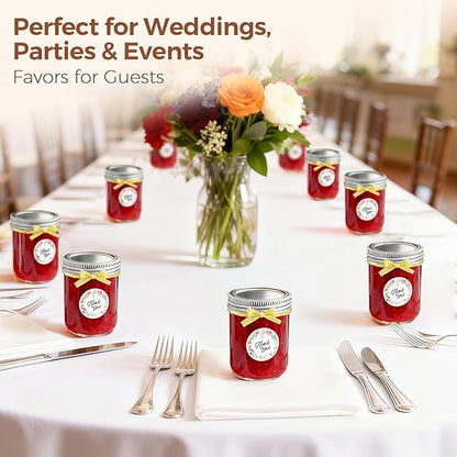 ComSaf Wide Mouth Mason Jars 16oz - 8 Pack, Pint Mason Jars with Lids and Seal Bands, Glass Canning Jars for Pickling, Jam, Jelly, Honey, Salad, Desert, Shower Wedding Favors, DIY Candles Decor - Image 6