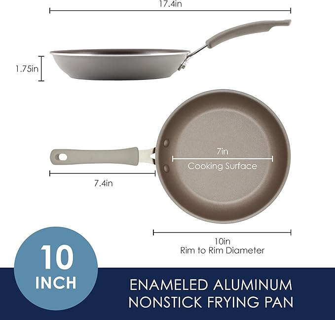 Rachael Ray Cook + Create Nonstick Frying Pan/Skillet, 10 Inch, Gray - Image 5
