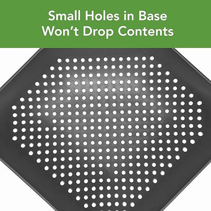 Tovolo Elements Square Colander with Handle Strainer Basket for Pasta Fruit Berries Veggies, Easy to Clean BPA Free Heat Resistant Plastic Colander with Spout 3 Quart Kitchen Strainer, Charcoal Gray - Image 5