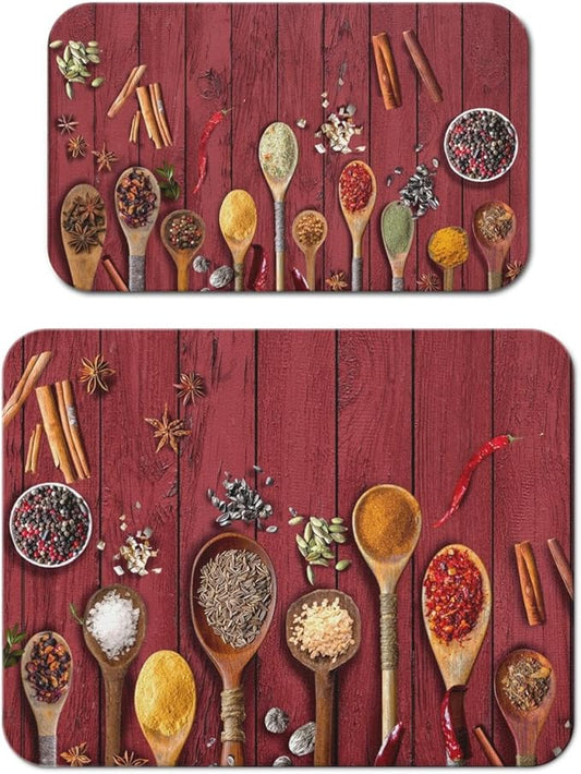 Dish Drying Mat for Kitchen Counter 2 Pack with Non-Slip Rubber Backing - Heat-Resistant Absorbent Coffee Bar Mat, Dish Rack Mat, Seasonings Dish Drying Mats 18x24+19.5x12 inch