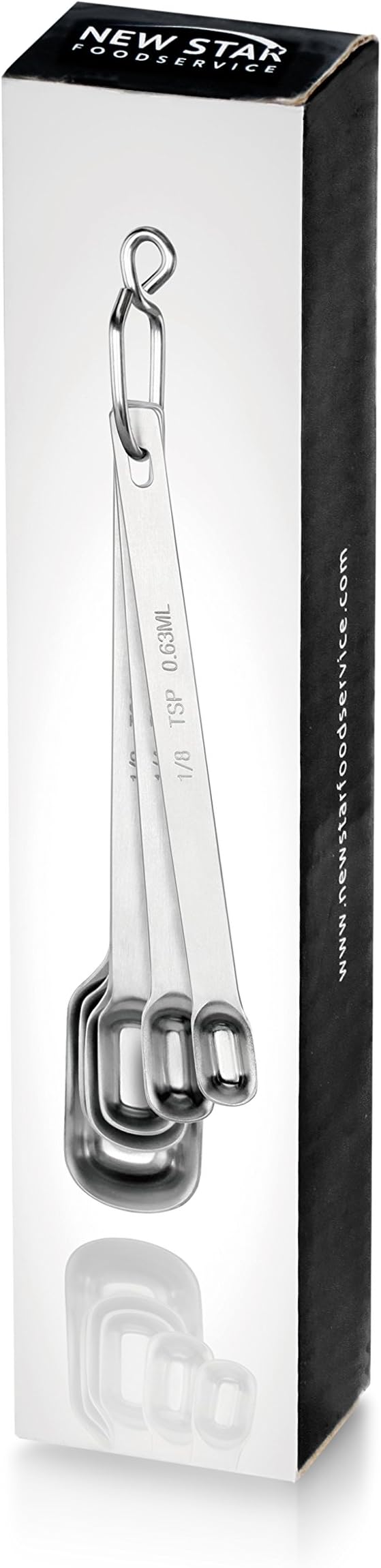 New Star Foodservice 43136 Stainless Steel 18/8 Measuring Spoons (Set of 6), Silver - Image 5