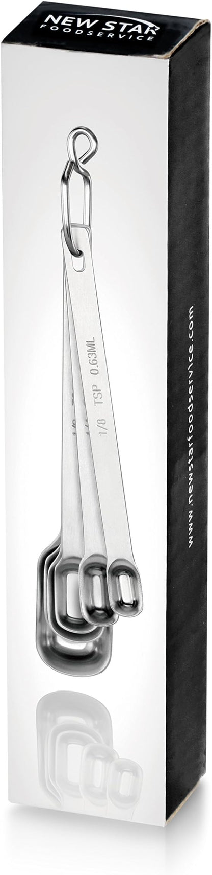 New Star Foodservice 43136 Stainless Steel 18/8 Measuring Spoons (Set of 6), Silver - Image 5