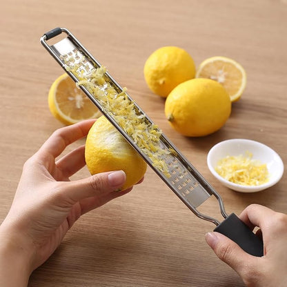 Zester Grater with Protective Cover – Fine Stainless Steel Lemon Zester cheese shredder for Kitchen, Ideal for parmesan, Garlic, Nutmeg, Chocolate, Fruits, Vegetables – Black - Image 4