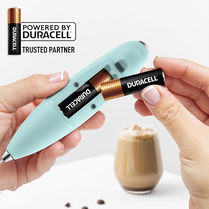 Zulay Kitchen Patented Tornado Triple Whisk Milk Frother with 4 Duracell Batteries – Handheld Foam Maker for Coffee, Lattes, Matcha & Hot Chocolate – Rich, Creamy Froth in Seconds - Mint - Image 7