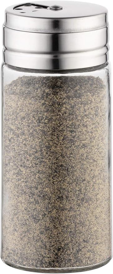 Fox Run 5167 Glass Spice Jar with Stainless Steel Shaker Lid, 6 Ounce, Clear Container for Seasonings, 1 Count (Pack of 1) by foxrunbrands