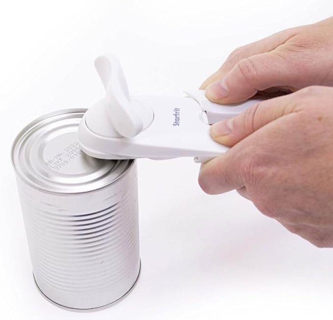 Starfrit Little Beaver Can Opener - Safe - Holds and Leaves No Sharp Edges on Lid - Comfort Grip - 3 year warranty - White - Image 3