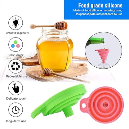 Kitchen Silicone Collapsible Funnel Set of 3,Small and Large,Flexible-Foldable-Cooking-Food-Grade Funnels for Filling Small or Mini Bottles,Perfume,Filling Capsules,Fry Oil Filter,Essential Oil,Spice - Image 5