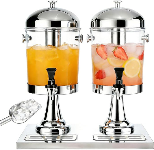 4.4 Gallon Iced Beverage Drink Dispenser, Stainless Steel Water Jar with Stand, Iced Beverage Drink Dispenser for Parties, Commercial Hot Cold Juice, Hot & Cold Drinks by Unknown