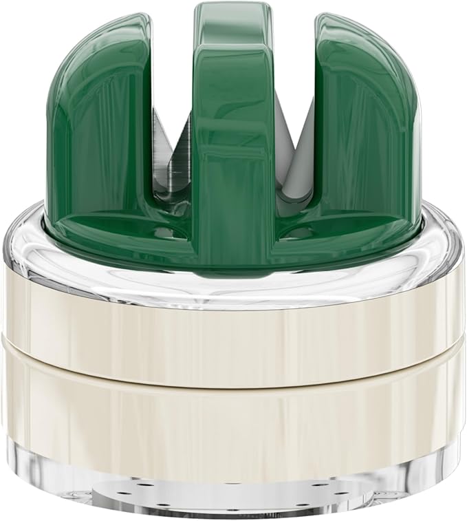Kitchen Knife Sharpener with Suction base for Hands Free,Compact Pocket Knife Sharpeners,All-in-one Professional Knife Sharpener Tool Suitable for: Kitchen Knives,Cleaver,Fruit Knives(Green)
