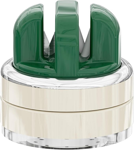 Kitchen Knife Sharpener with Suction base for Hands Free,Compact Pocket Knife Sharpeners,All-in-one Professional Knife Sharpener Tool Suitable for: Kitchen Knives,Cleaver,Fruit Knives(Green)