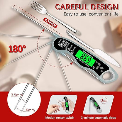Meat Thermometer Digital，IP67 Waterproof Cooking Thermometer with Backlight, Calibration & Hold Function，Food Thermometer for Cooking,Outdoor Grilling - Image 5